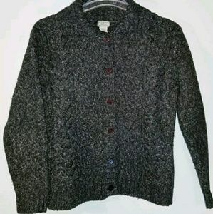 L.L.BEAN Brown button up sweater